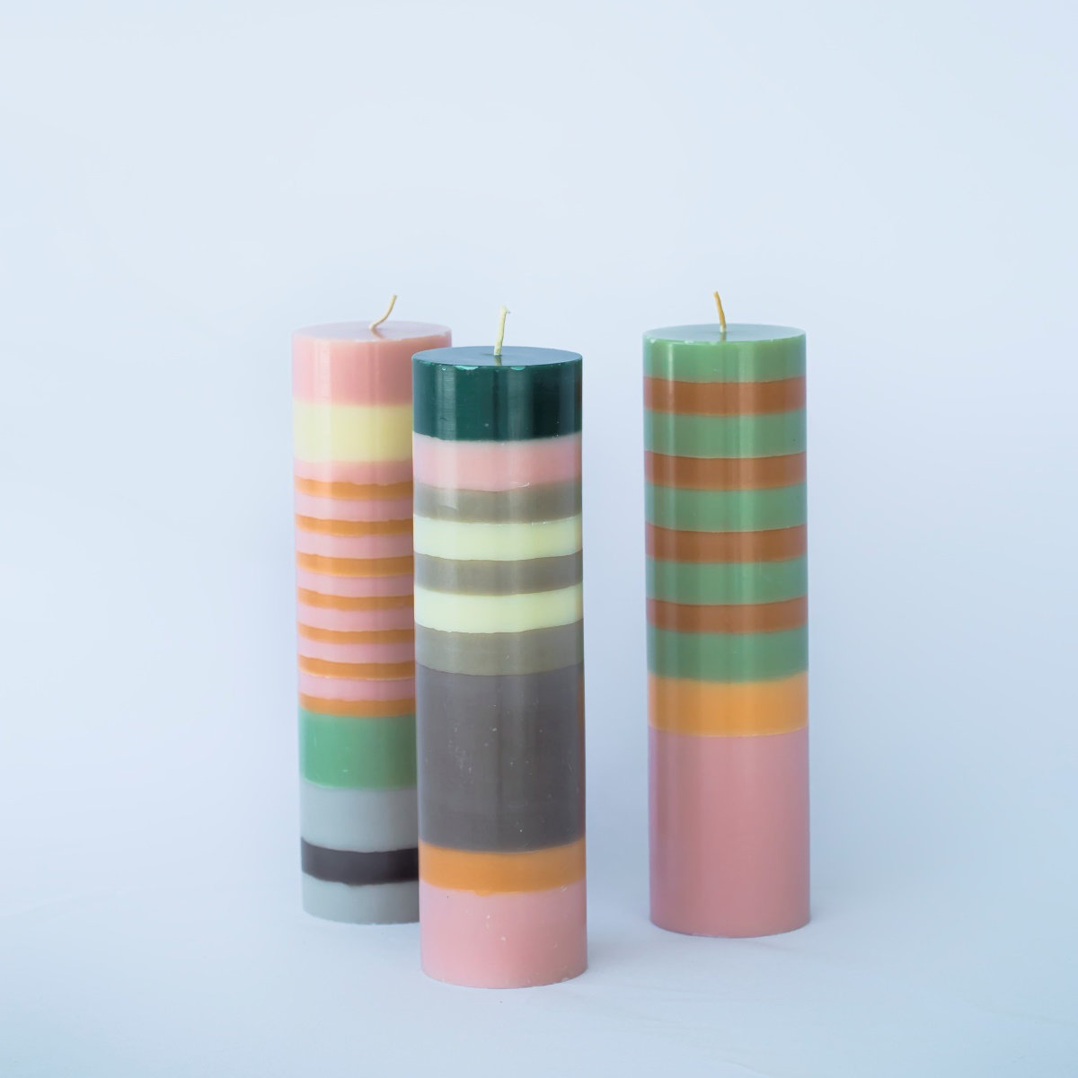 3 colourful, sustainable candles