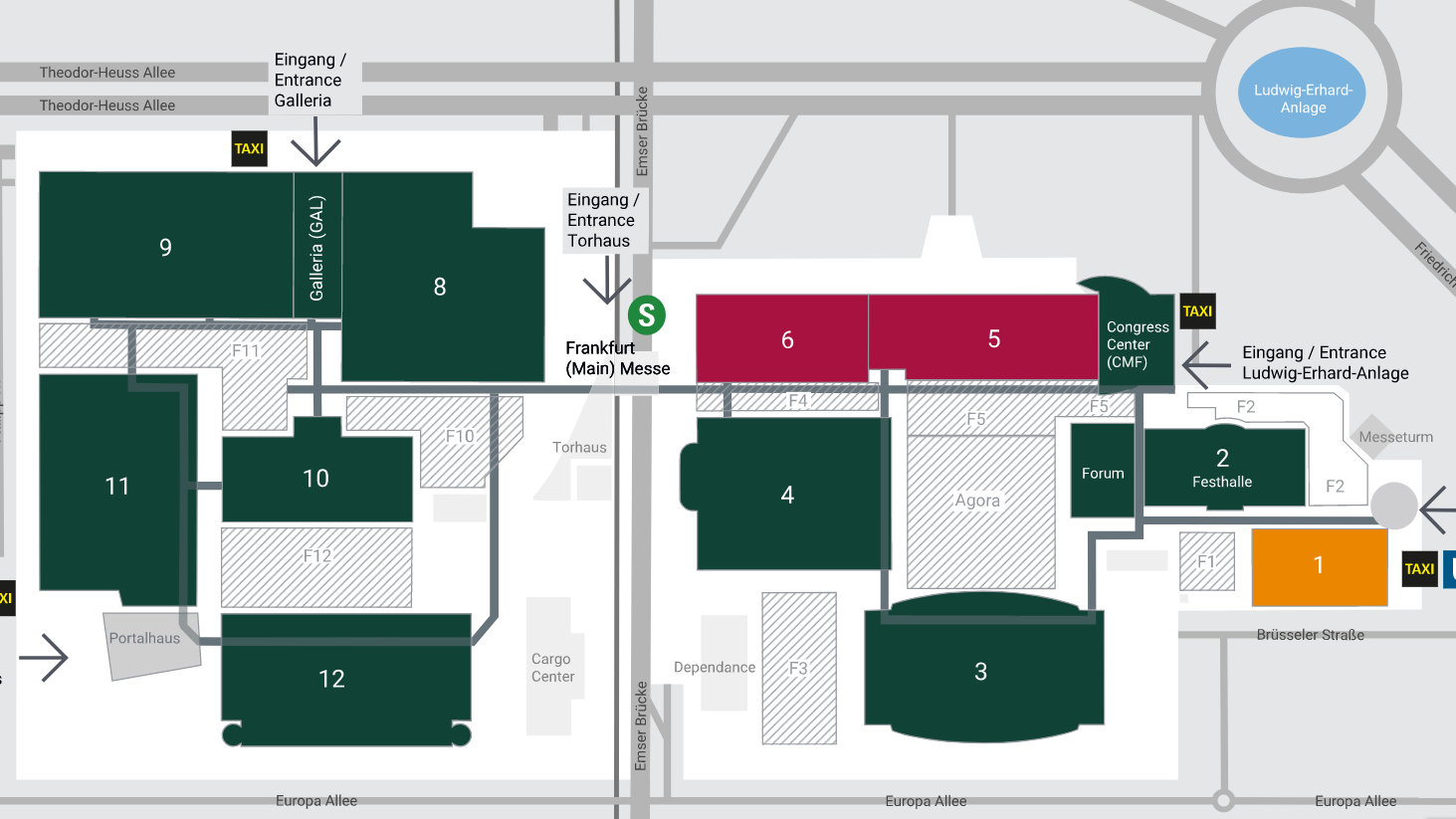 Interactive site plan of Ambiente, Christmasworld and Creativeworld