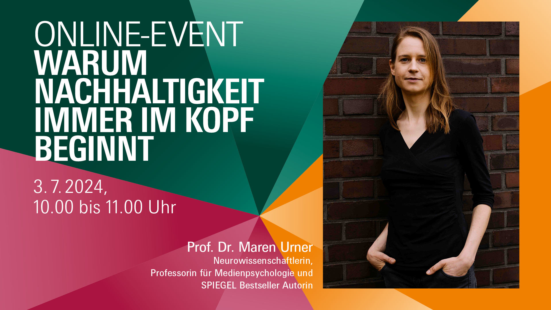 Online-Event "Warum Nachhaltigkeit immer im Kopf beginnt" mit Prof. Dr. Maren Urner