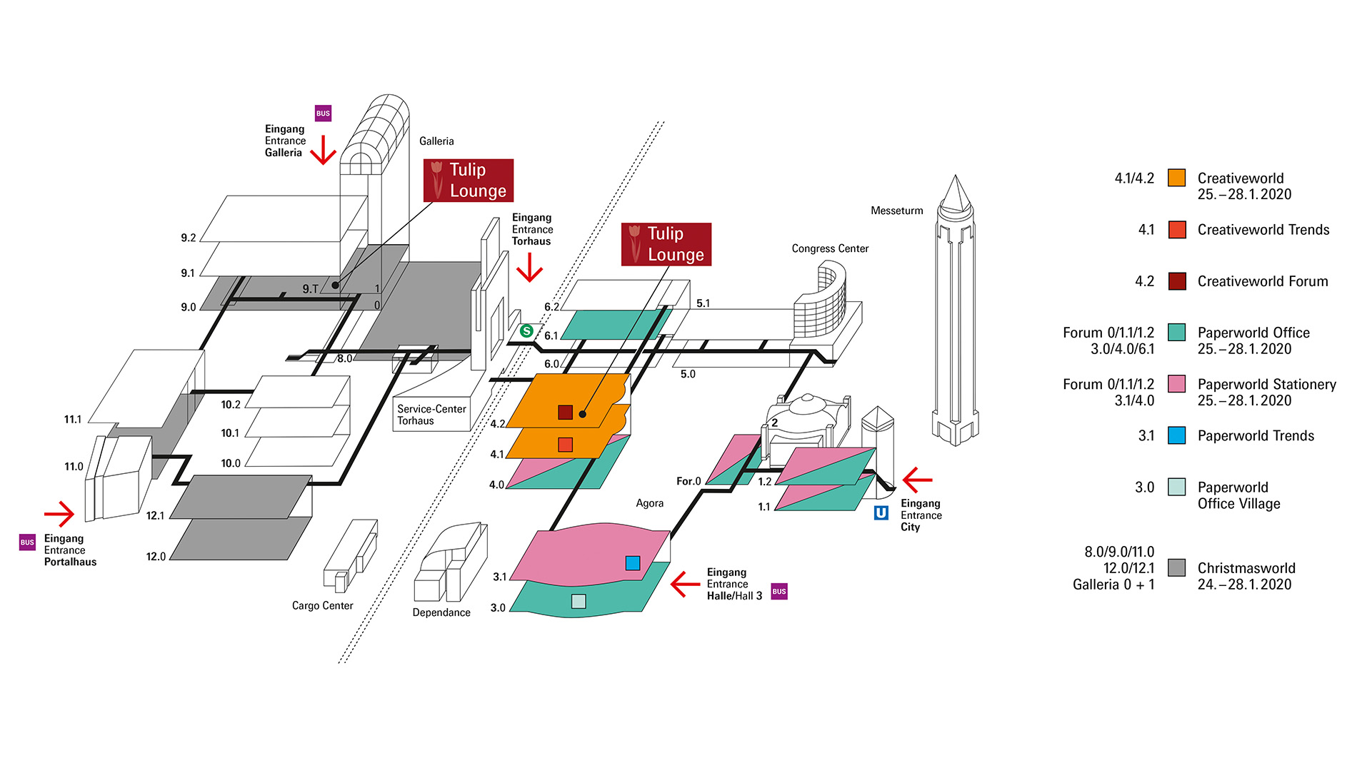 Creativeworld hall plan with Tulip Lounge