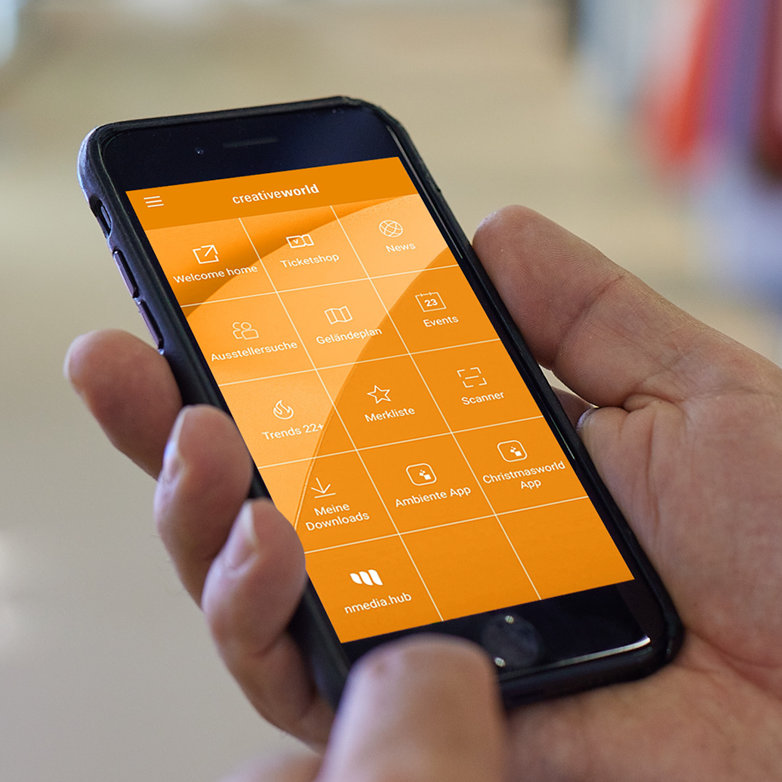 Creativeworld Navigator App auf einem Smartphone