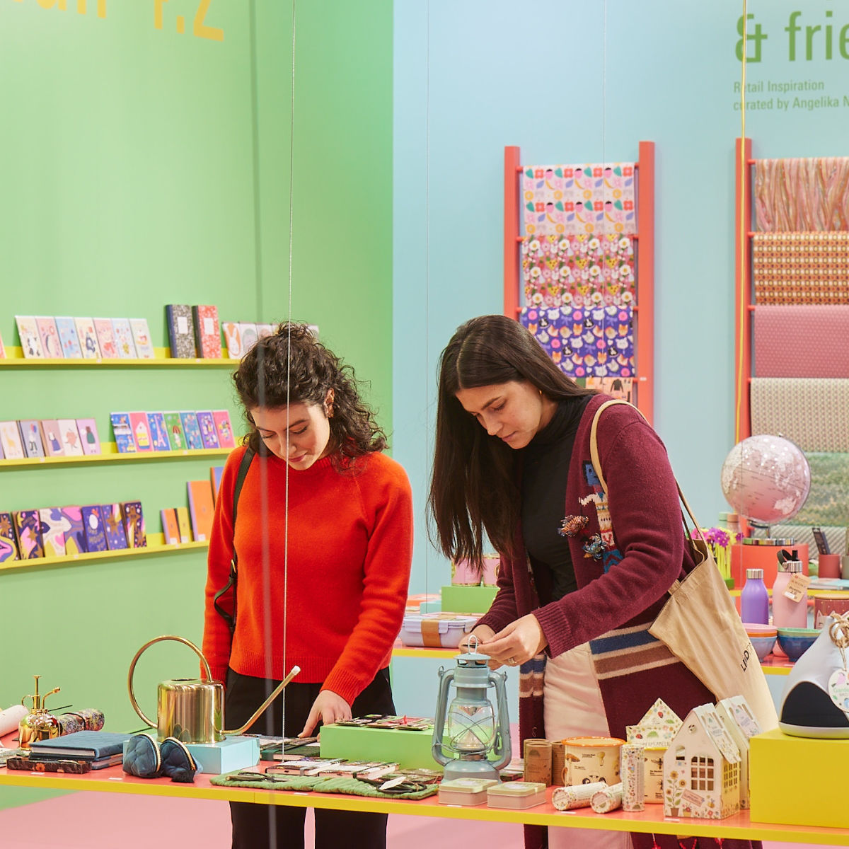 Two women in a paper shop