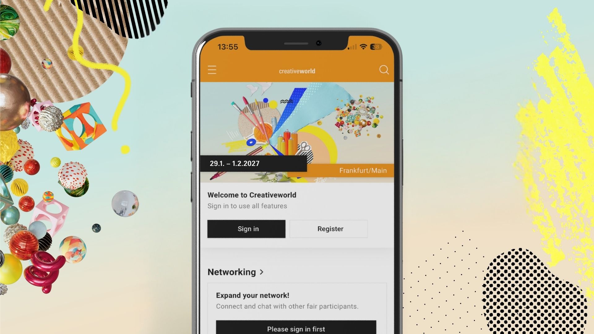 Image: Smartphone with the Creativeworld app