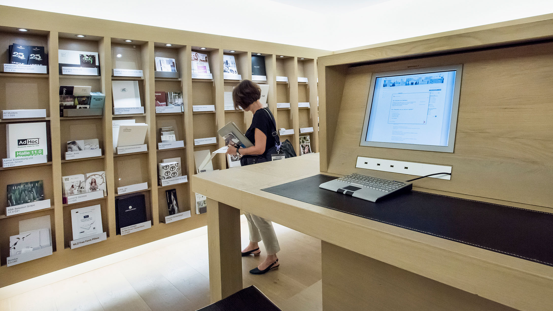 Press displays in the press center (Messe Frankfurt)