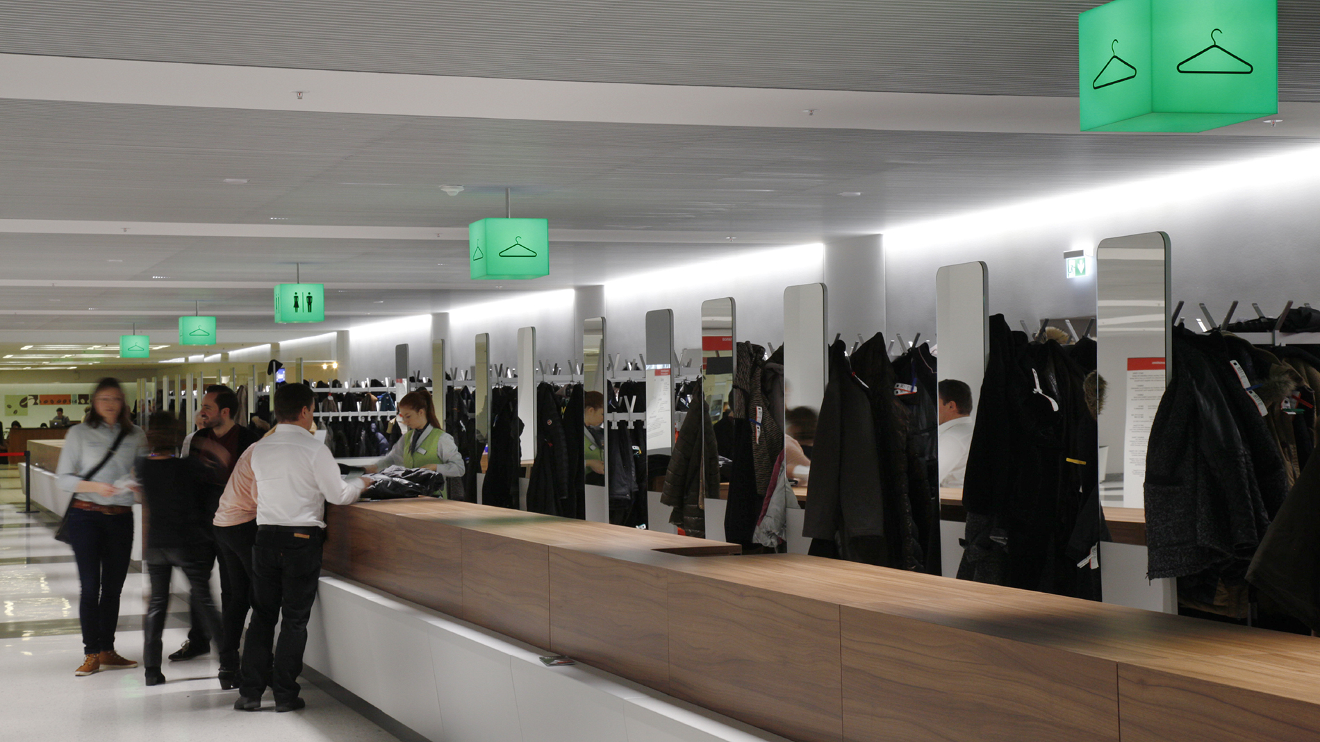 A cloakroom on the Frankfurt fairground